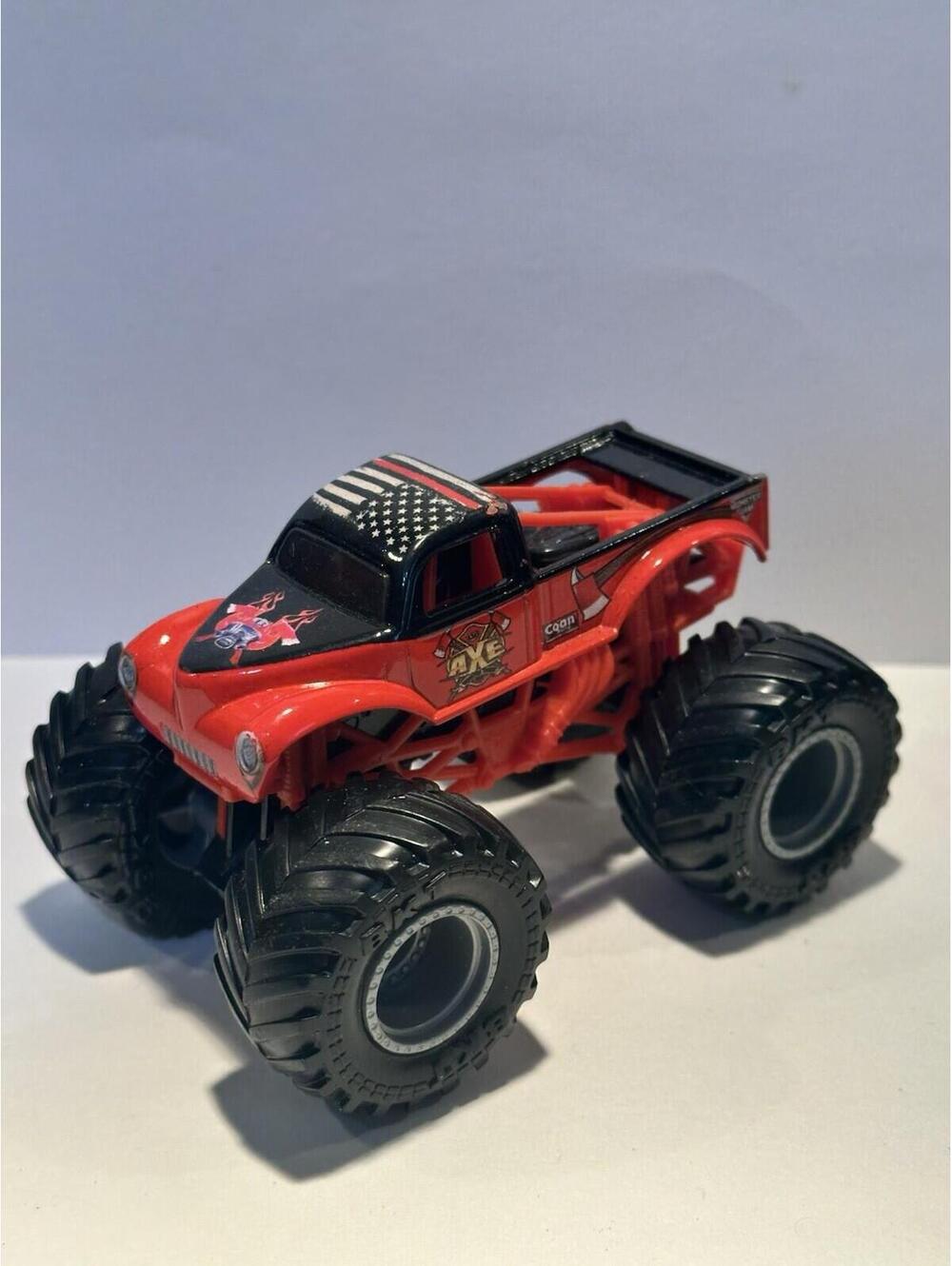 Monster Jam AXE Fire Truck GRAY WHEELS 1:64 Monster Truck Spin Master